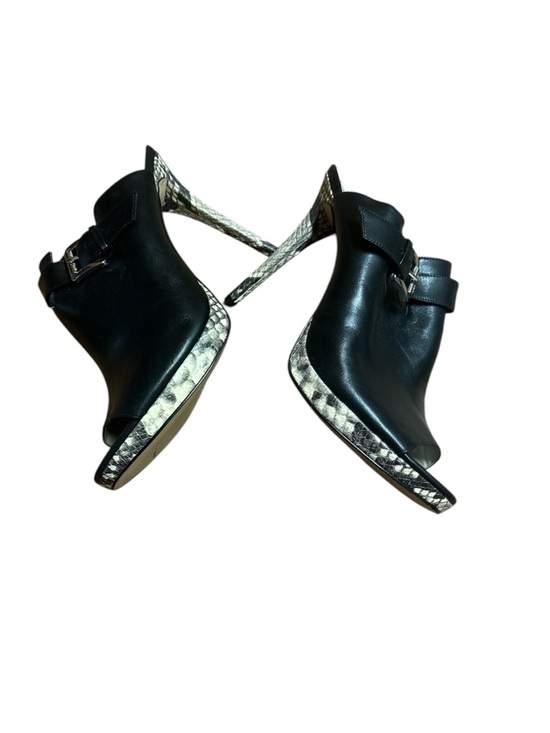 Michael Kors Shoes - Michael Black Leather Buckle Mule Sandals